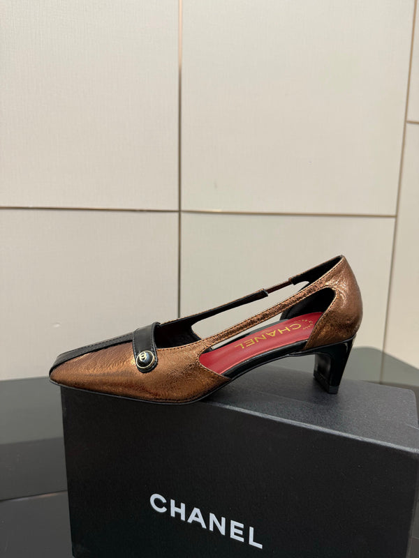 CC 26P Slingback 5cm Brown Black Patent Leather 791611