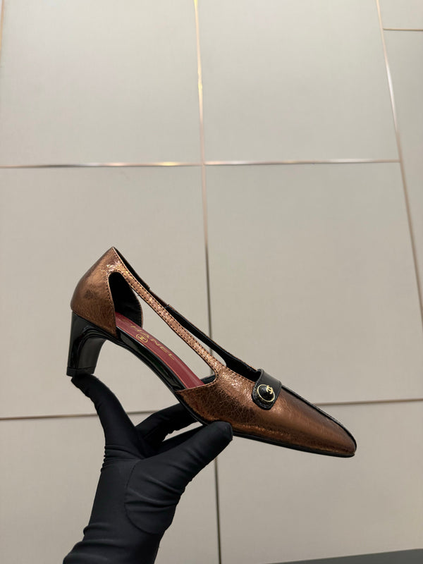 CC 26P Slingback 5cm Brown Black Patent Leather 791611