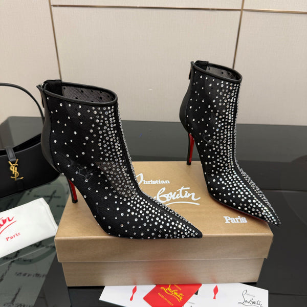 CL 26s Thea Ankle Boots 10cm Black Mesh 828170