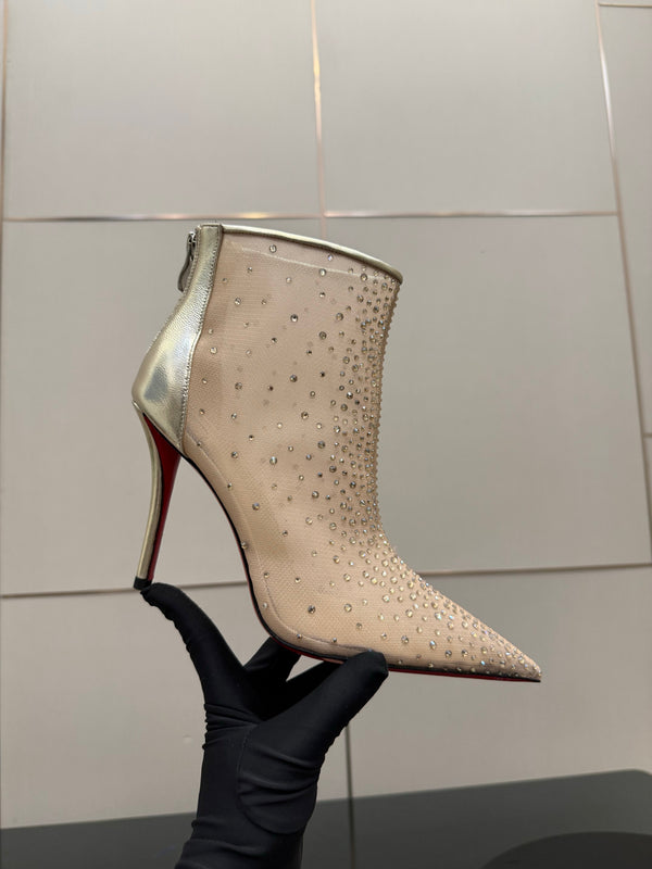 CL 26s Thea Ankle Boots 10cm Beige Mesh 828172
