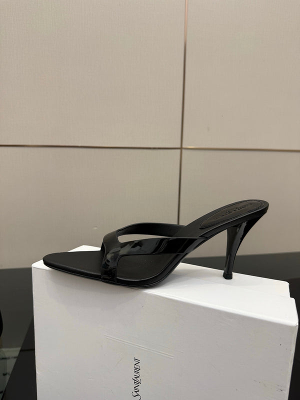 YSL Sandal 9cm Black Cowhide 828245