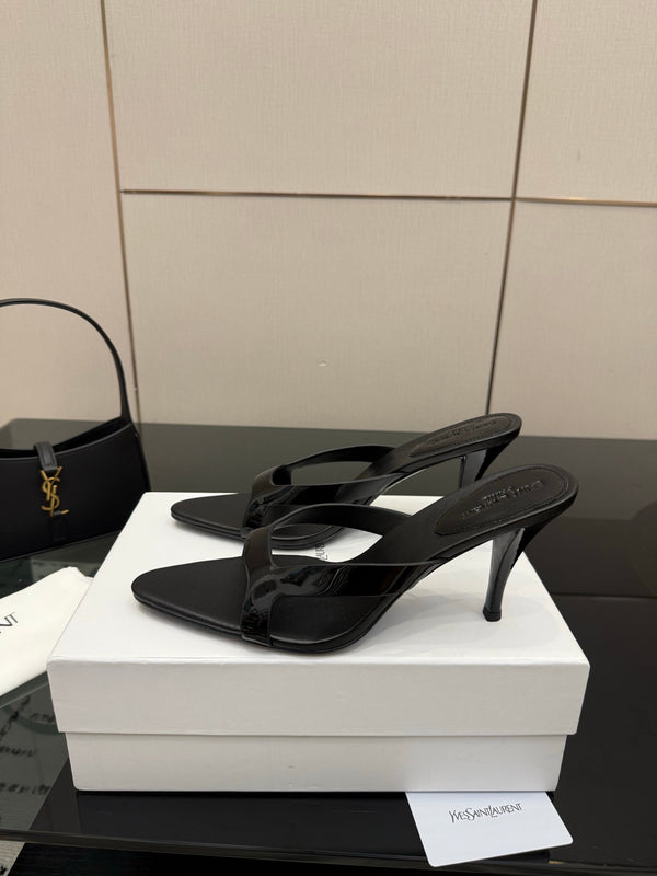 YSL Sandal 9cm Black Cowhide 828245