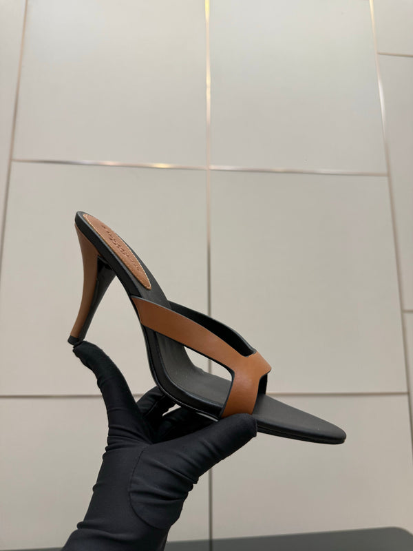 YSL Sandal 9cm Black Brown Cowhide 828249