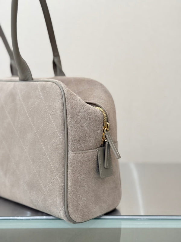 CC Maxi Bowling Bag 35.5cm Light Taupe Suede
