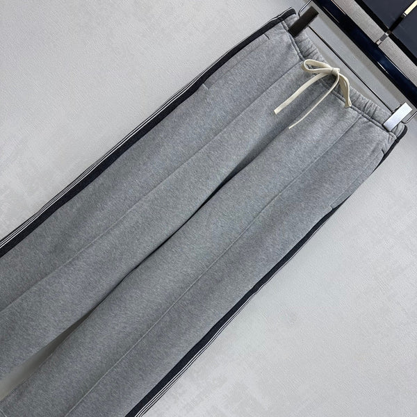 Miu Miu Fleece Pants Grey Cotton 341879