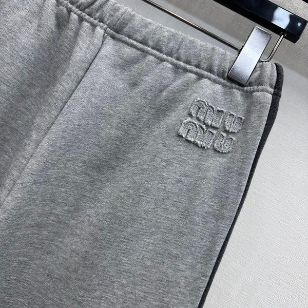 Miu Miu Fleece Pants Grey Cotton 341879