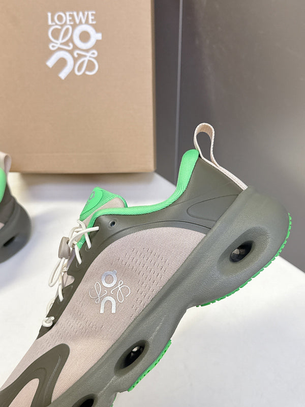 Loewe x On Cloudsolo Sneakers Khaki Green/Sand  Polyester and Mesh 536844