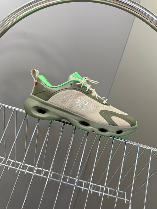 Loewe x On Cloudsolo Sneakers Khaki Green/Sand  Polyester and Mesh 536844