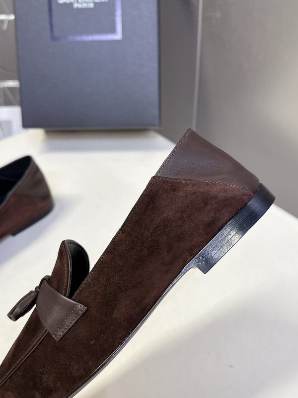 YSL 26s Loafer Dark Brown Leather 635582
