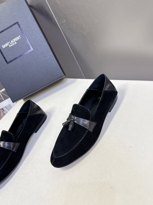 YSL 26s Loafer Black Suede Leather 635584