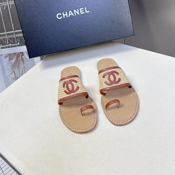 CC Mules Printemps-Été 2026 Beige Marron Rafia Agneau 635523