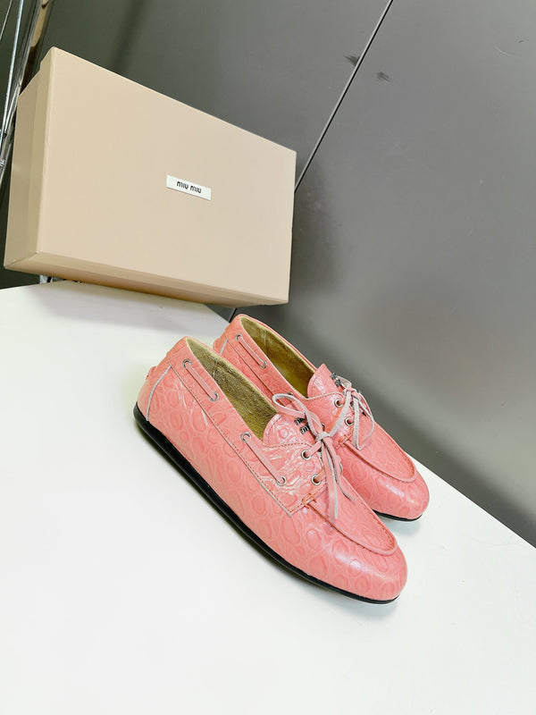 Miu 26s Loafer Light Pink Croc Embossed Leather 794787