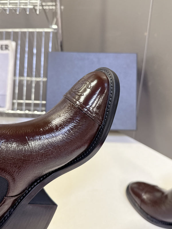 CC 26s Ankle Boots Brown Glossy Lambskin 948058