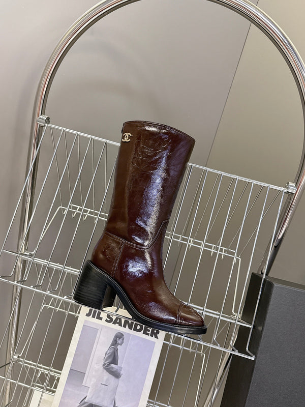 CC 26s Long Boots Brown Glossy Lambskin 948050