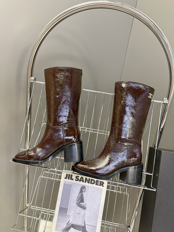 CC 26s Long Boots Brown Glossy Lambskin 948050