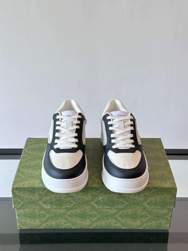 GG Men's Sneaker White Black Cowhide 535204