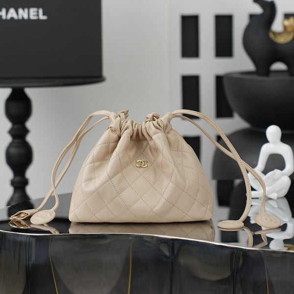 Chanel 2026 Lucky Bag 22cm Beige Sheepskin