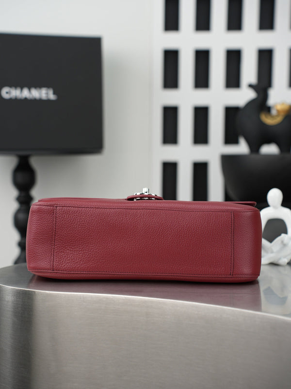 CC 26s Maxi Flap Bag 32cm Burugndy Calfskin SHW