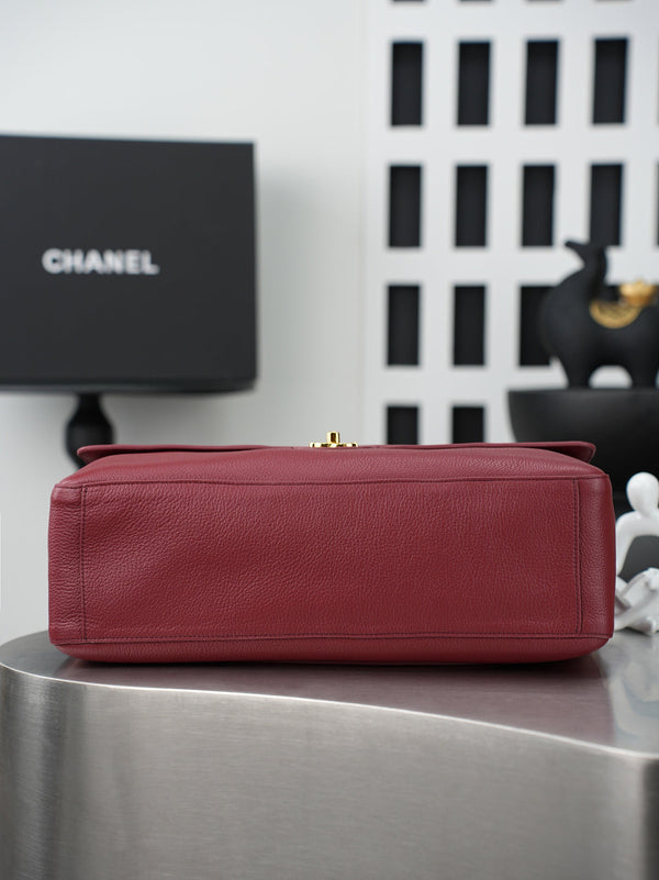 CC 26s Maxi Flap Bag 39cm Burugndy Calfskin GHW