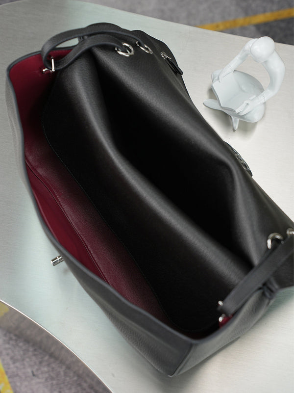 CC 26s Maxi Flap Bag 32cm Black Calfskin SHW