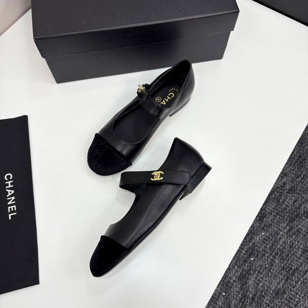 CC 25 Mary Janes In Black Sheepskin And Grosgrain 352467