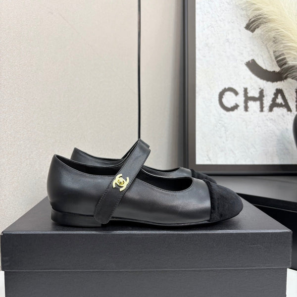 CC 25 Mary Janes In Black Sheepskin And Grosgrain 352467