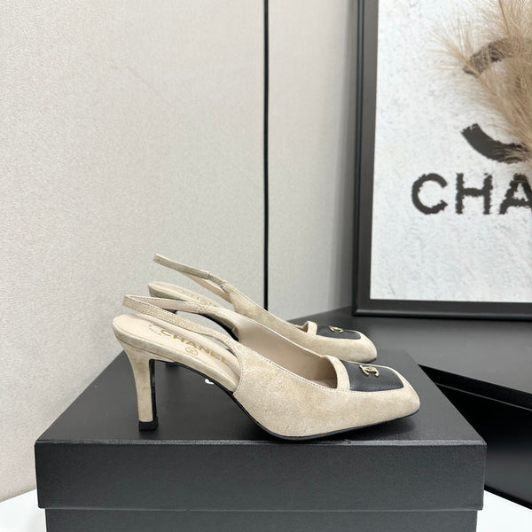 CC Block Slingback Black Khahi Suede 743246