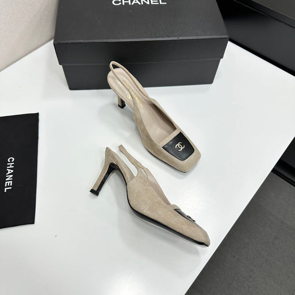 CC Block Slingback Black Khahi Suede 743246