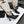 CC 26s Knee-High Boots Seashell Charms White Black Mesh Leather 944680