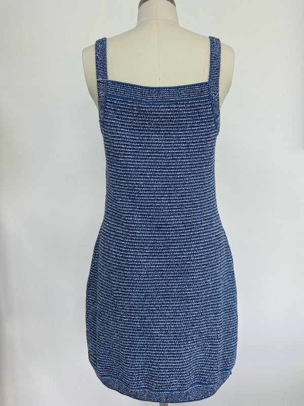 Gucci Striped Suspender Dress Blue Cotton