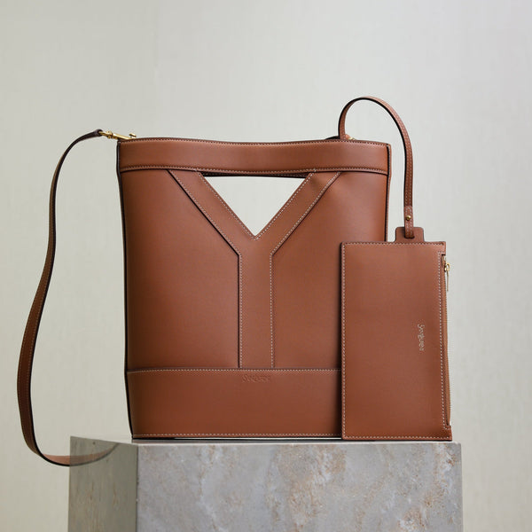 Y Small Bucket 23cm Caramel Leather