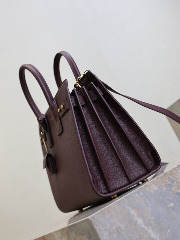 Sac De Jour Nano 32cm Dark Burgundy Grain Cowhide GHW