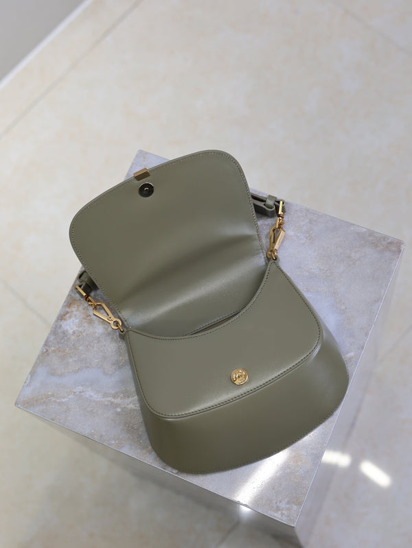 Mini Voltaire 21cm Olive Green Calfskin GHW