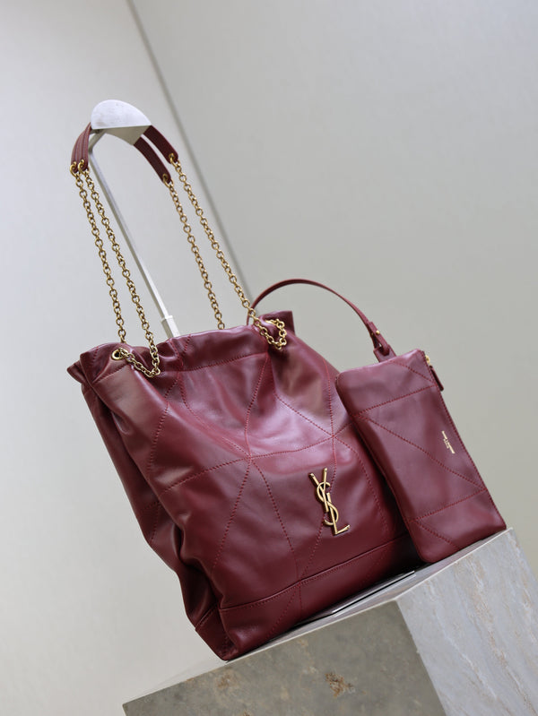YSL Jamie Shopping Burgundy Lambskin
