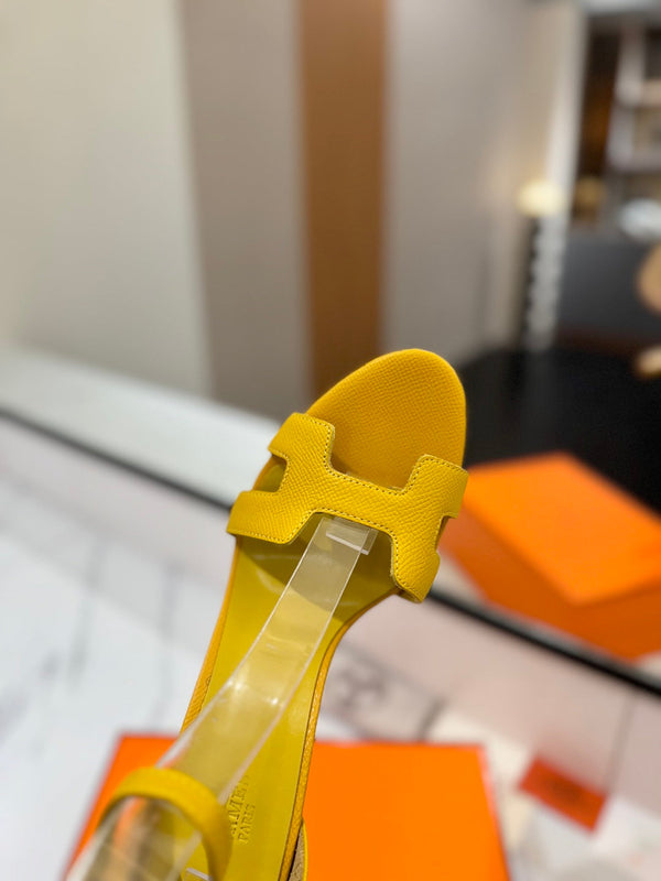 HM Joy Heeled Sandals Yellow Cowhide 294899