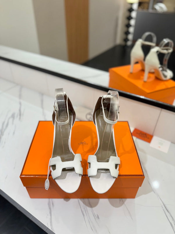 HM Joy Heeled Sandals White Cowhide 294900