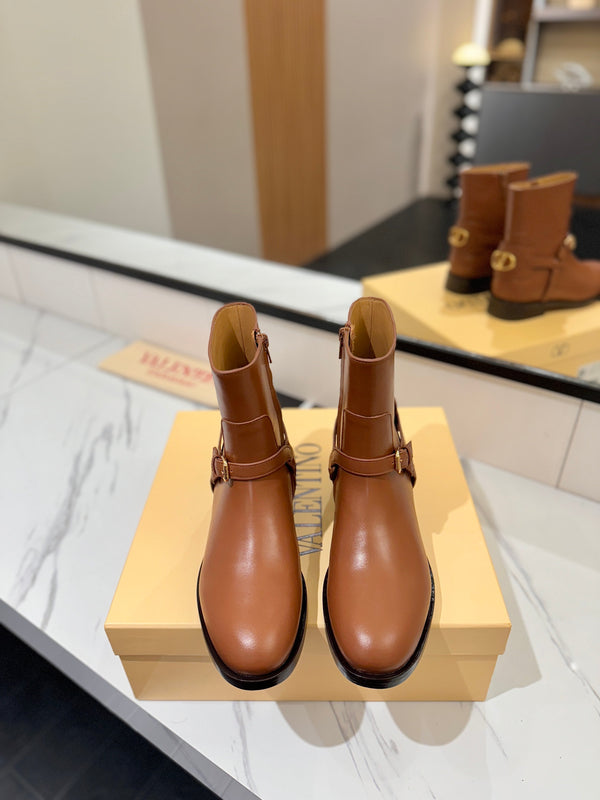 Valentino 2025 Bottes Pattie Cuir de veau marron 560749