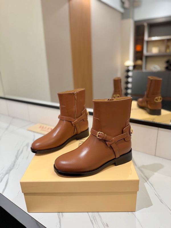 Valentino 2025 Bottes Pattie Cuir de veau marron 560749