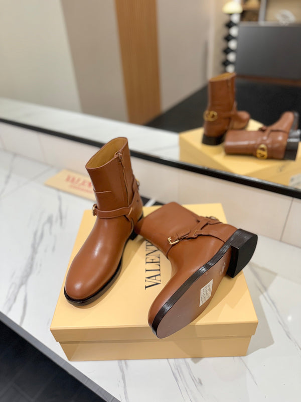Valentino 2025 Bottes Pattie Cuir de veau marron 560749