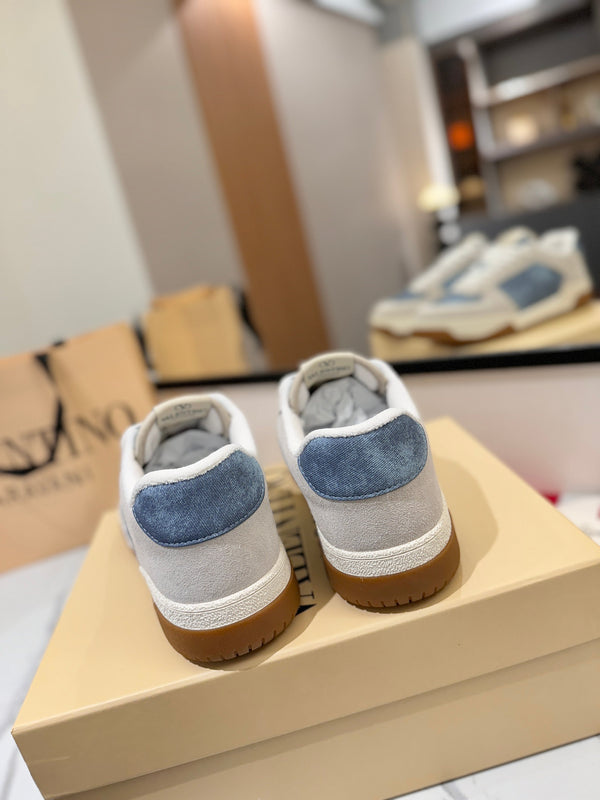 VT 25S Baskets décontractées Gris Clair Bleu Daim Peau de vache 560752
