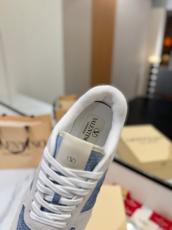 VT 25S Baskets décontractées Gris Clair Bleu Daim Peau de vache 560752