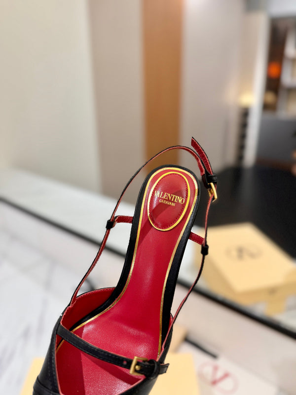 VT Cherryfic Slingback 5cm Black Leather 666317
