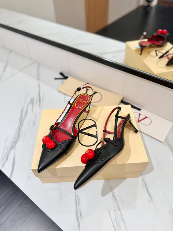 VT Cherryfic Slingback 5cm Black Leather 666317