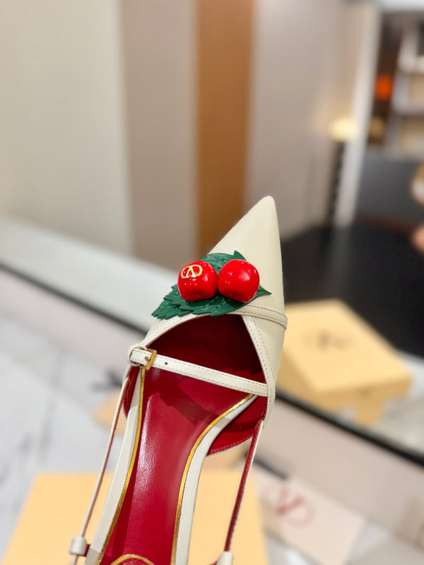 VT Cherryfic Slingback 5cm White Leather 666319