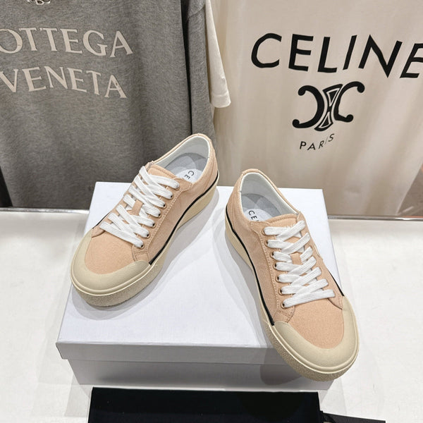 CELINE 25C Trainer Sneaker Sofr Apricot Canvas 236761