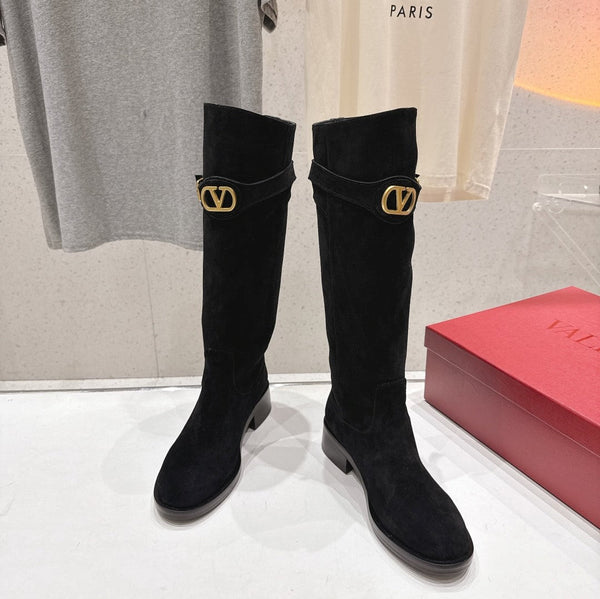 VT long boots black suede 174427