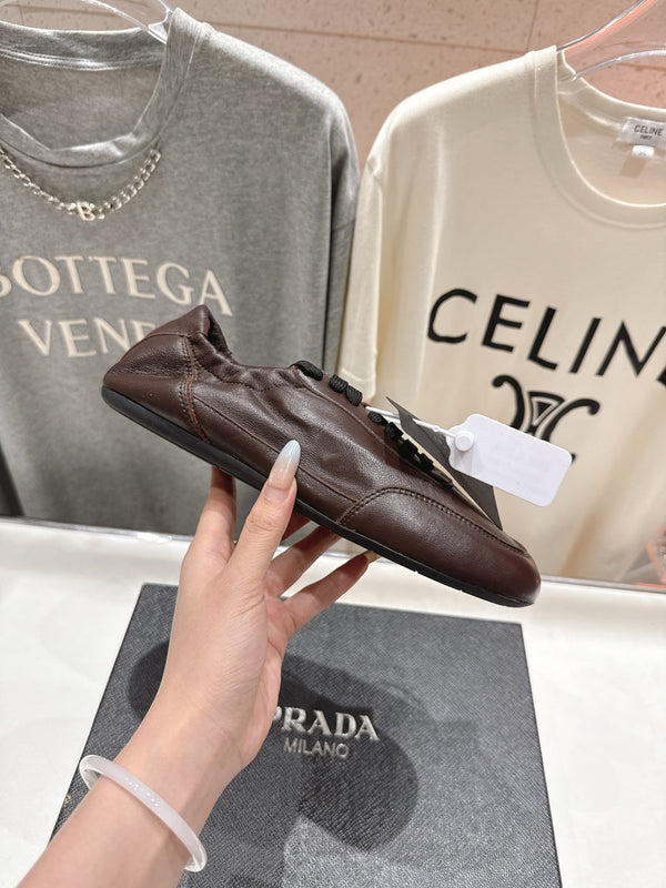 Prada 25s Sneakers Dark Brown Sheepskin 535498