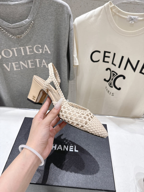 CC 26s Slingback 6.5cm Beige Distinct Woven 888094