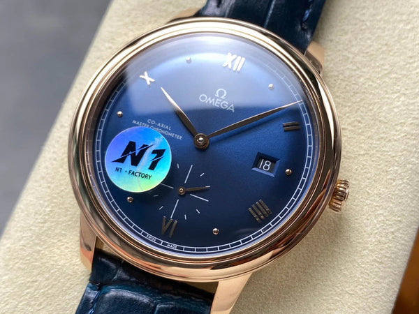 Omega De Ville Prestige Co-Axial Master Chronometer 41mm Rose Gold Blue Dial