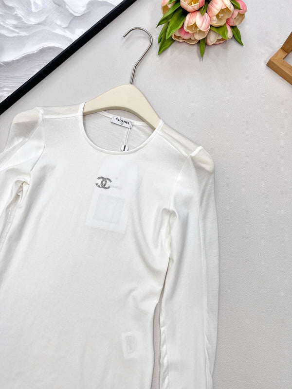 CC 25 camicia a maniche lunghe in cotone tencel bianco